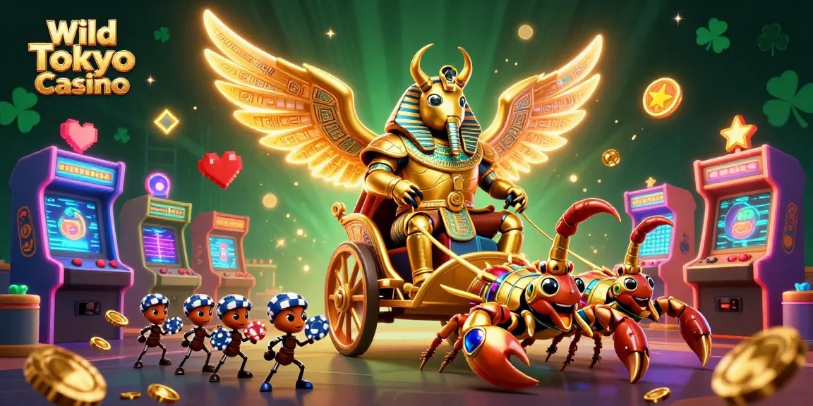 Gioca al Wild Tokyo Casino con un'affascinante illustrazione 3D del tesoro e delle vincite.