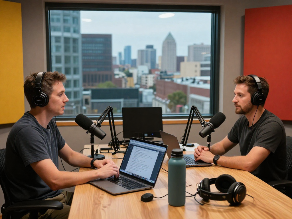 ROKOK88 podcast episode with host and Brit Morin in a vibrant studio.