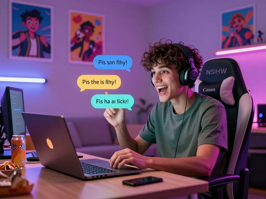 Dynamic character ai nsfw chat scene with engaging digital interactions and colorful graphics.