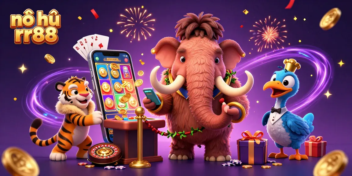 Spin to win at nổ hũ rr88 with exciting jackpot opportunities and vibrant casino graphics.