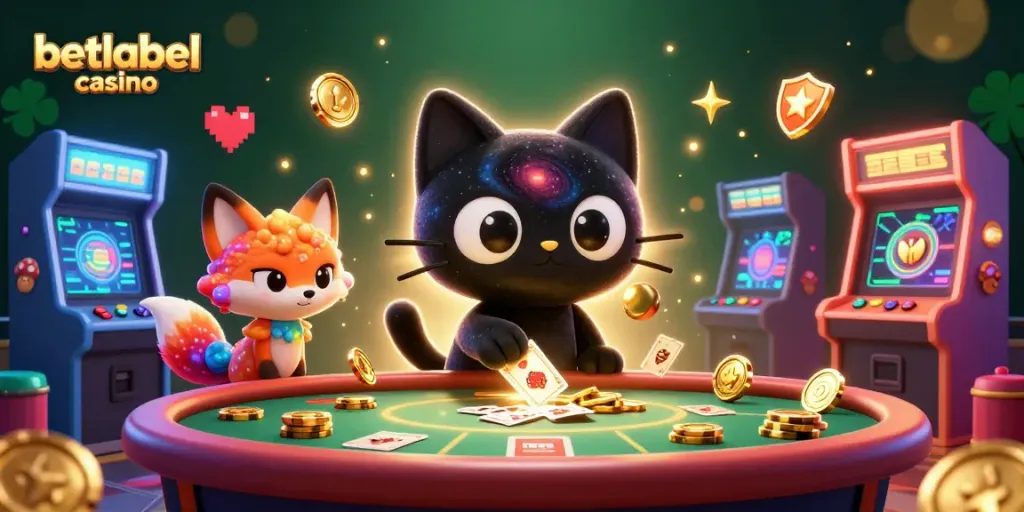 Engage with betlabel casino's vibrant 3D gaming universe, featuring cosmic characters and colorful game elements.