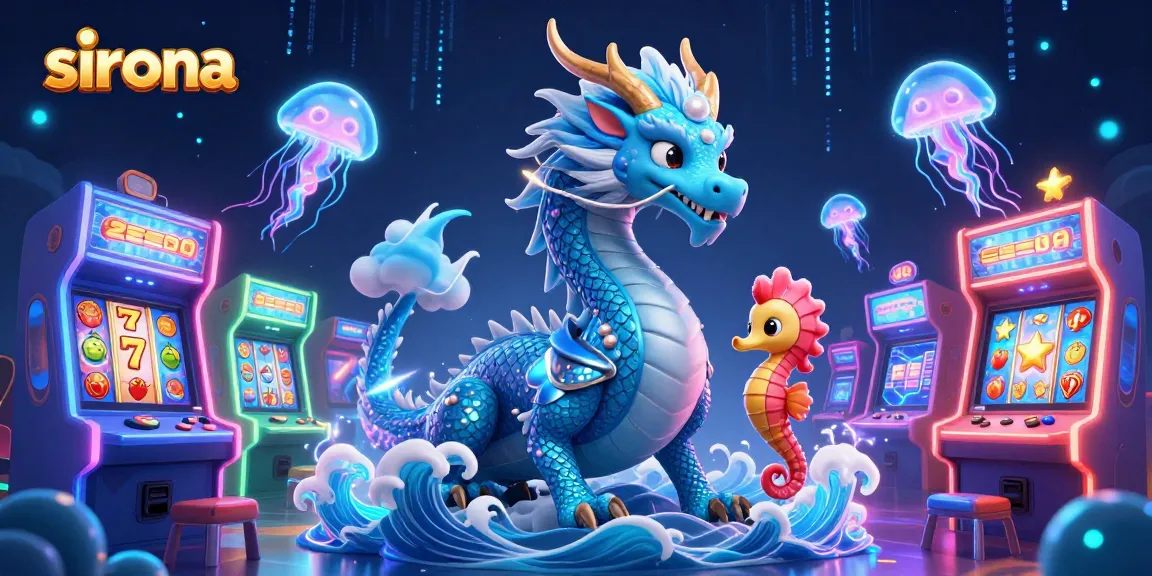 Play slots with sirona in an immersive, vibrant 3D casino world filled with dragons and neon elements.